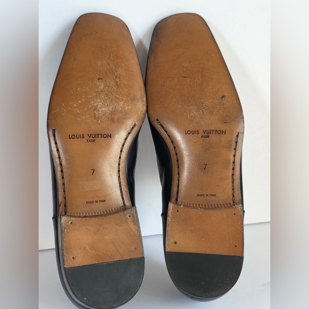 Louis Vuitton Men’s Black Leather Loafers - Picture 3 of 6
